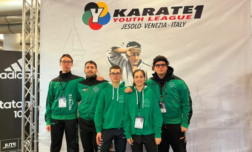 Team Motris alla Youth League di Venezia-Jesolo: da sinistra Castellano, Cioce, Lavacca, Valerio, Santamato